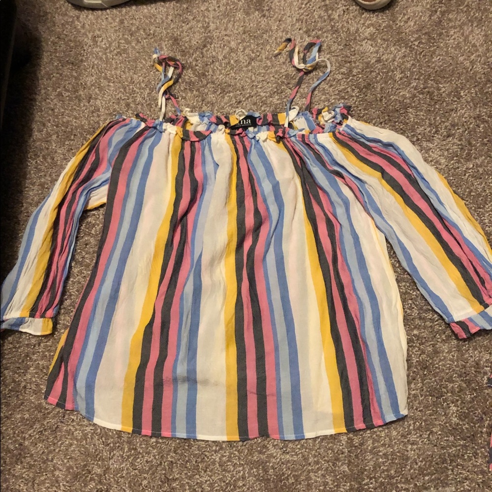 A.N.A striped 3/4 sleeve top